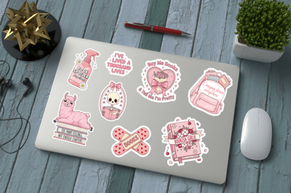 Bookish Girlie PNG Bundle, Book Lovers - Image 7