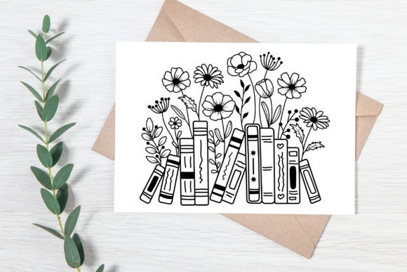 Books Lover SVG, Book with Flower SVG - Image 7
