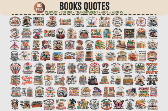 Books Quotes Clipart – 105 PNGs
