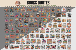 Alternative view of Books Quotes Clipart – 105 PNGs