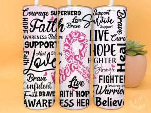 Alternative view of Breast Cancer Awareness 20oz Tumbler Png
