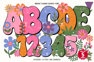 Bright Flower Doodle Font