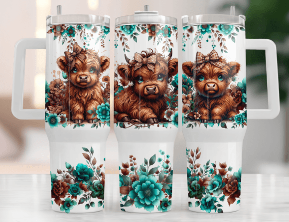 Brown Highland Cows 40oz Wrap