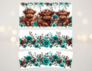 Alternative view of Brown Highland Cows 40oz Wrap