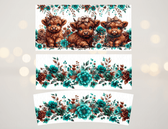 Brown Highland Cows 40oz Wrap - Image 2