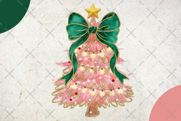 Brushstroke Coquette Christmas Tree PNG