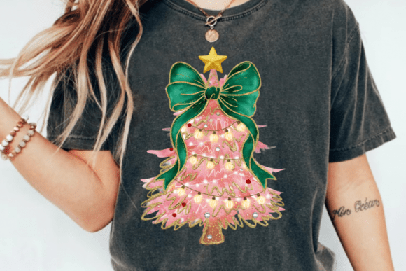 Brushstroke Coquette Christmas Tree PNG - Image 4