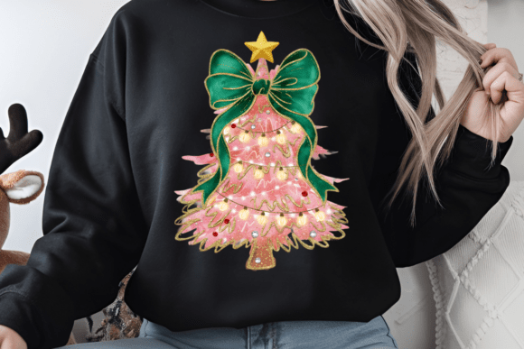 Brushstroke Coquette Christmas Tree PNG - Image 6