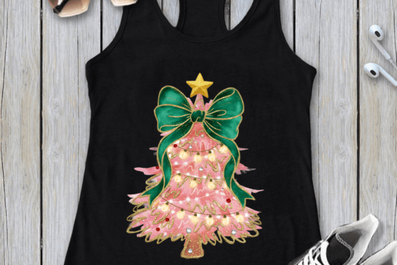 Brushstroke Coquette Christmas Tree PNG - Image 7