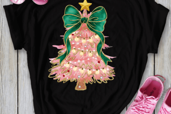 Brushstroke Coquette Christmas Tree PNG - Image 8