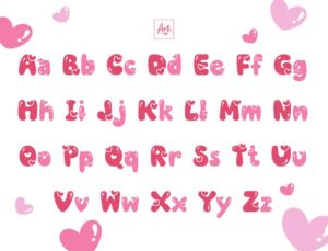Alternative view of Bubble Heart Font