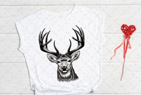 Alternative view of Buck Whitetail Deer Hunting Silhouette