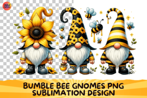 Bumble Bee Gnomes Png Sublimation Design