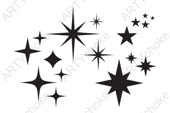 Bundle of Silhouette Stars. SVG File