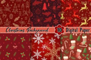 Alternative view of Burgundy Christmas Background