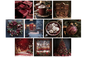 Alternative view of Burgundy Christmas Backgrounds