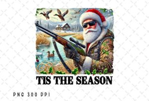 Camo Santa Duck Hunting Christmas PNG