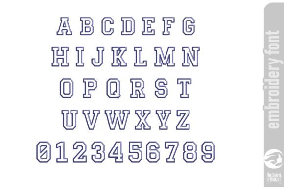 Campus Narrow Applique Embroidery Font - Image 2