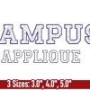 Campus Wide Applique Embroidery Font