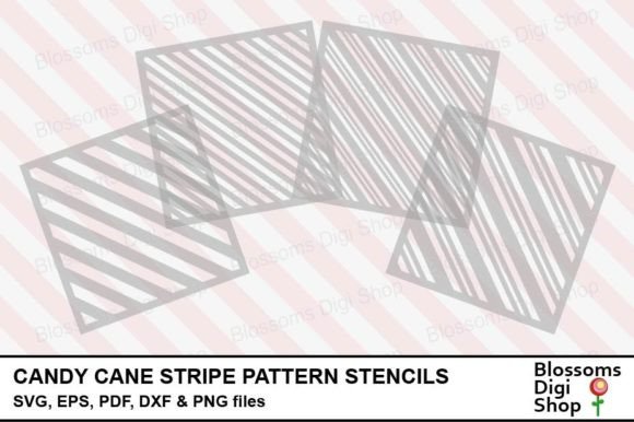 Candy Cane Stripe Pattern Stencils