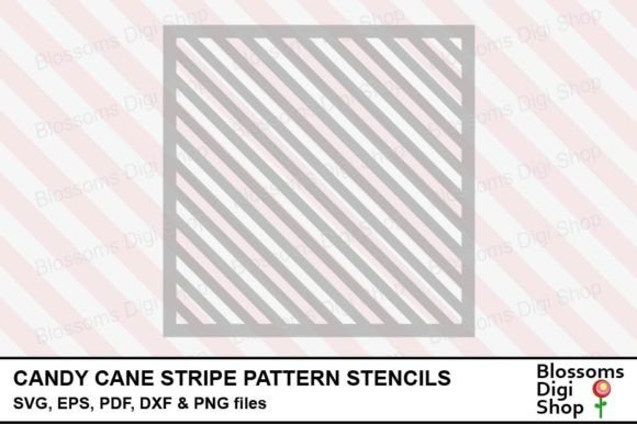 Candy Cane Stripe Pattern Stencils - Image 2