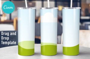 Canva 20 Oz Skinny Tumbler Mockup