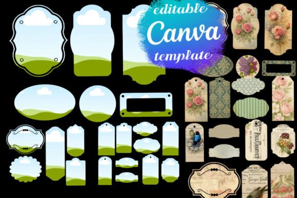 Canva Frames Junk Journal Labels