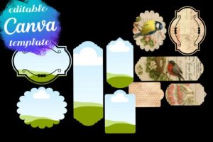 Alternative view of Canva Frames Junk Journal Labels