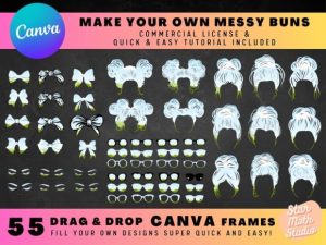 Canva Frames - Messy Bun Bundle