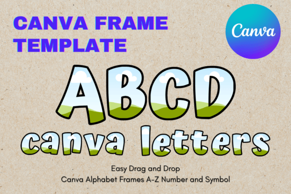 Canva Letters Frame Alphabet TemplateC26