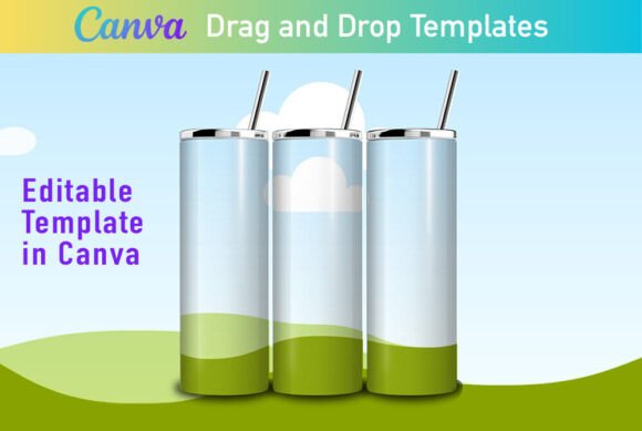 Canva Tumbler Drag and Drop Mockup, 20oz