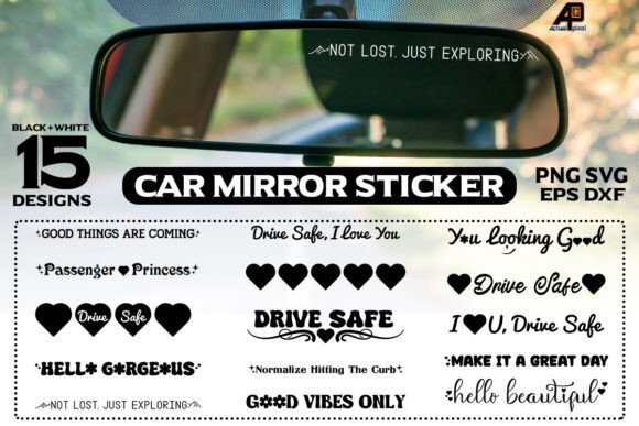 Car Mirror Quotes Sticker Bundle Vol. 2