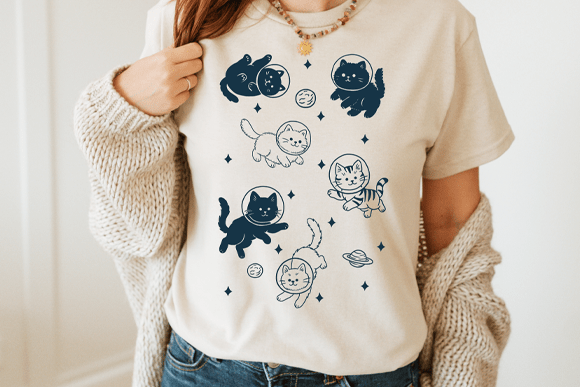 Cats in Space PNG | Funny Cosmic Cat - Image 2