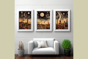 Alternative view of Celestial Sky Boho Digital Wall Art Set