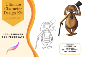 Alternative view of Character Design- 200+ Procreate Brushes