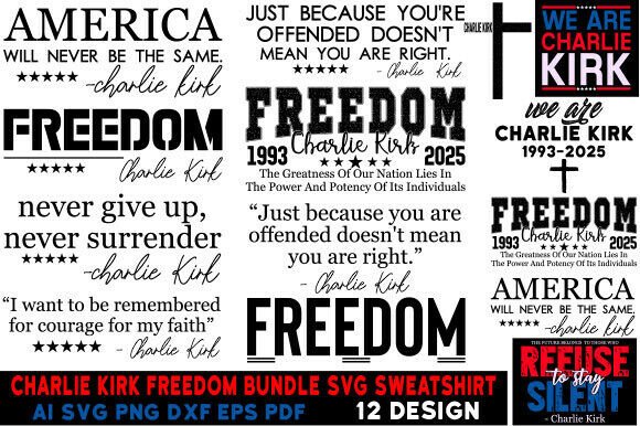 Charlie Kirk Freedom Bundle SVG, Justice