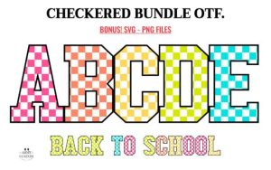 Checkered Back to School Bundle Font