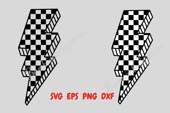 Checkered Lightning Bolt Svg