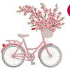 Cherry Flowers Bike, Floral Bicycle