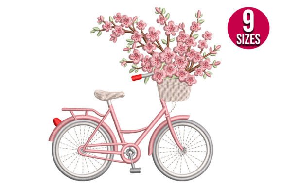 Cherry Flowers Bike, Floral Bicycle