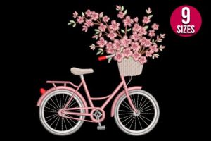 Alternative view of Cherry Flowers Bike, Floral Bicycle