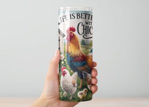 Alternative view of Chicken 20 Oz Tumbler Wrap Sublimation