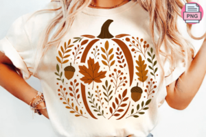 Chinoiserie Pumpkin PNG, Floral Fall PNG
