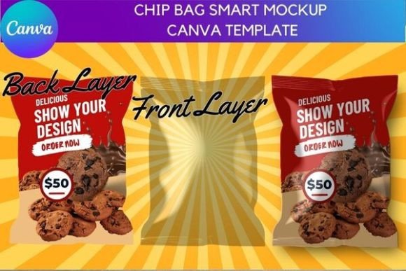 Chip Bag Smart Mockup Editable Canva - Image 4