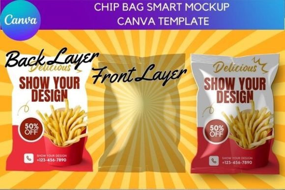 Chip Bag Smart Mockup Editable Canva - Image 5