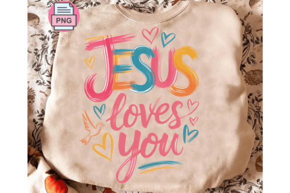 Alternative view of Christian PNG, Jesus Loves You PNG, Neon