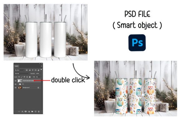 Alternative view of Christmas 20oz Tumbler Mockup | Canva