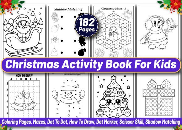 Christmas Activity Book for Kids Vol - 4