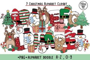 Christmas Alphabet Letters Sublimation