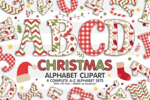 Christmas Alphabet Letters Sublimation